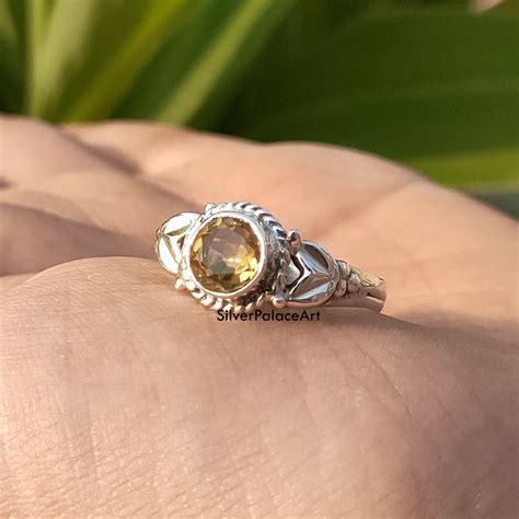 citrine ring etsy